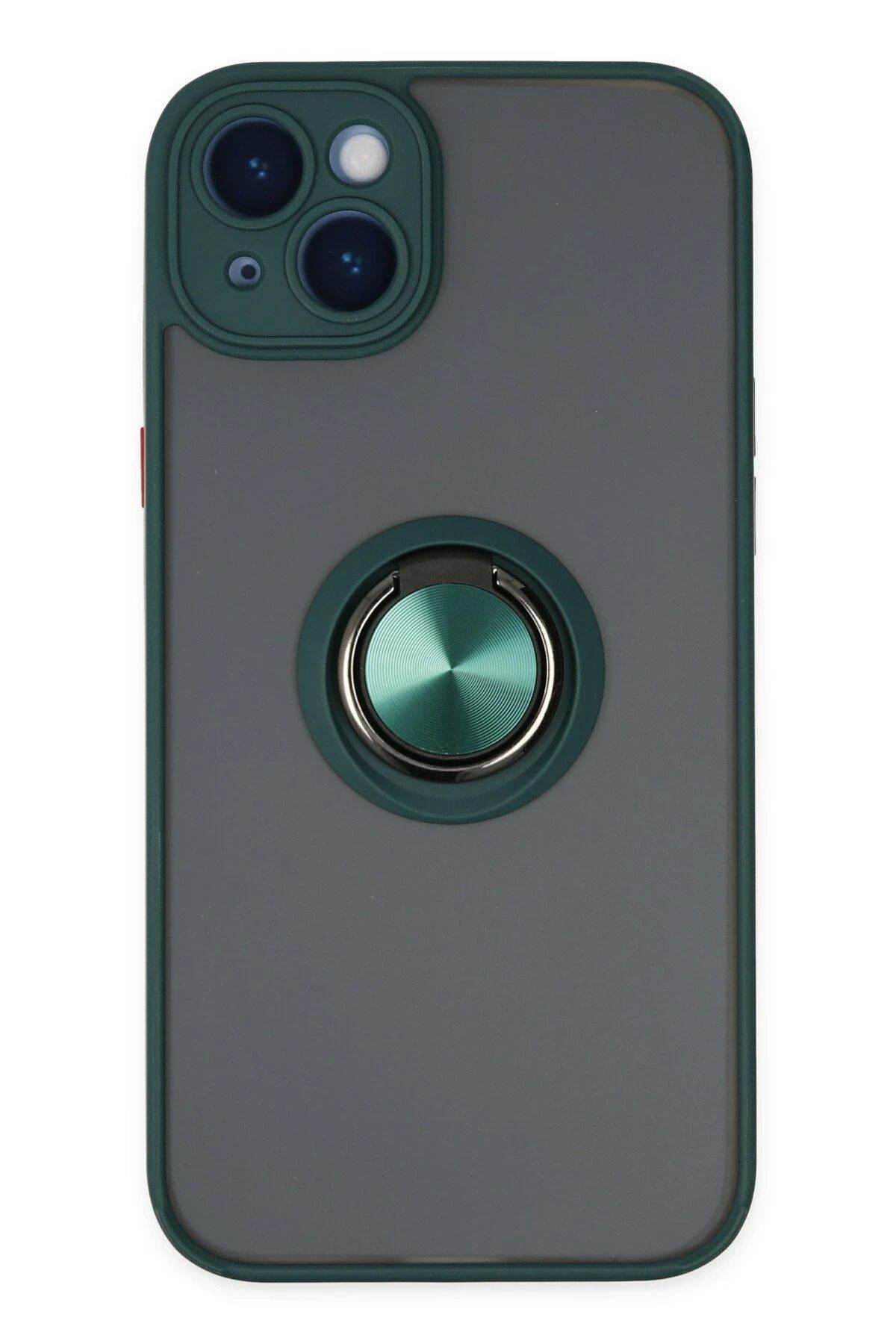 NewFace iPhone 14 Kılıf Montreal Yüzüklü Silikon Kapak - Yeşil LZWDR