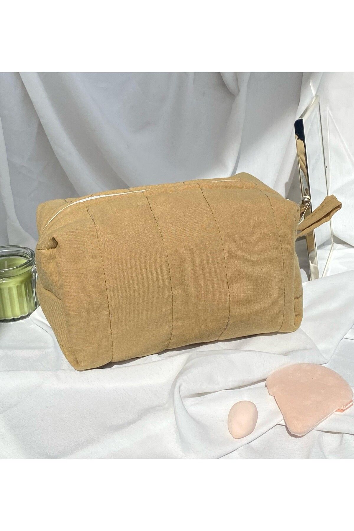 cosybag. Geantă De Machiaj Cu Cusături Maro - One Size