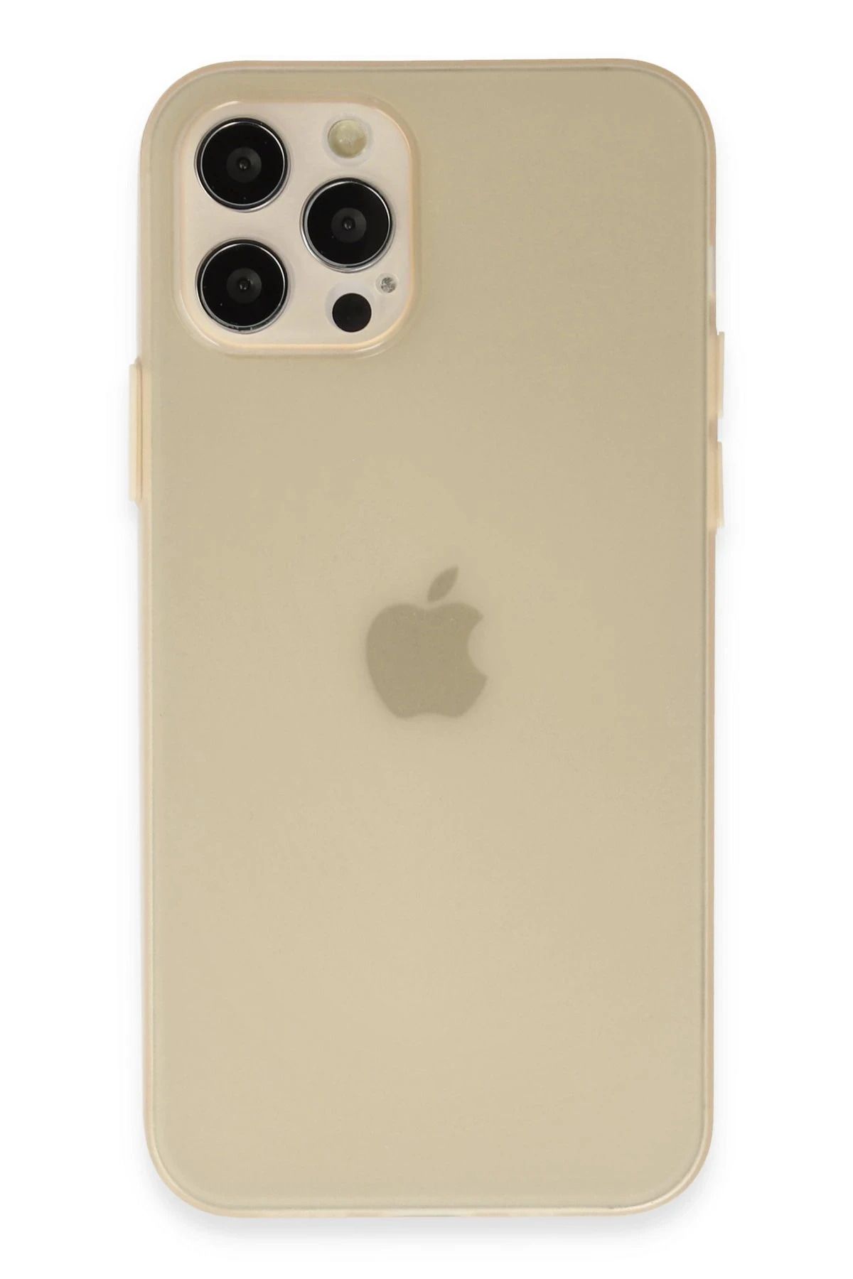 NewFace iPhone 12 Pro Max Kılıf Silikon - Gold FLKRY