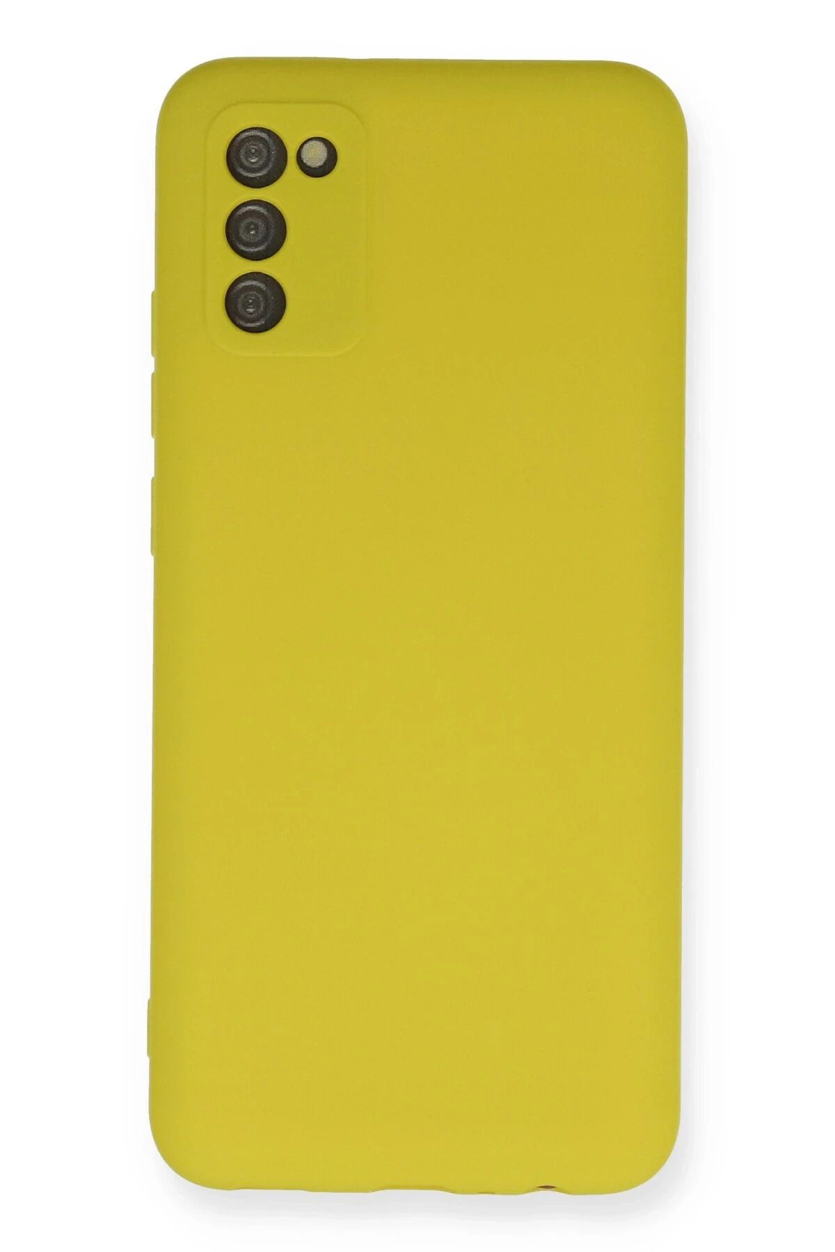 NewFace Samsung Galaxy A02S Kılıf Nano içi Kadife Silikon - Sarı YNSMR