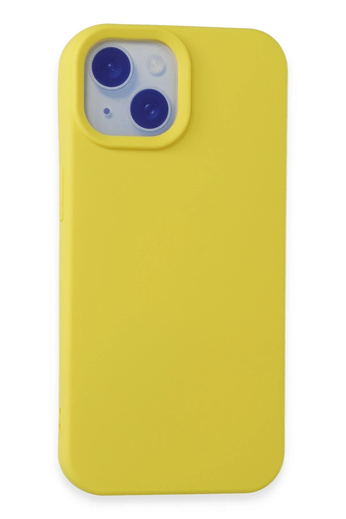NewFace iPhone 15 Uyumlu Kılıf Nano içi Kadife Silikon - Sarı HNZRN