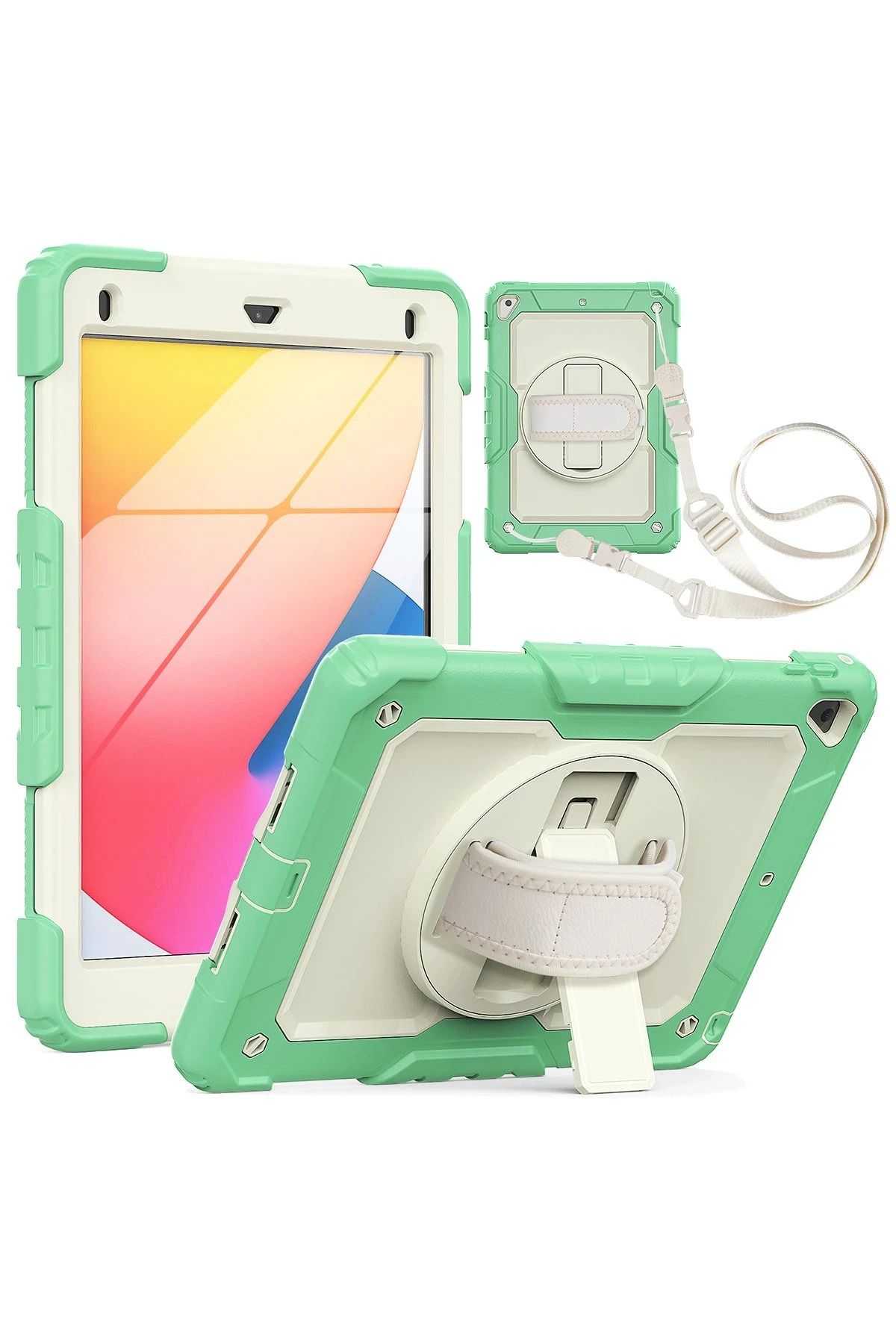 NewFace iPad 5 Air 9.7 Kılıf Strap New Tablet Kapak - Yeşil JOJUA