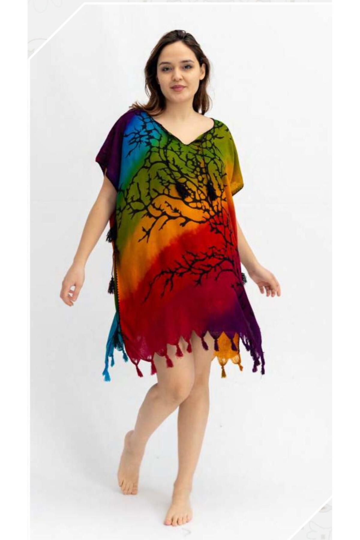 BYB Batik desenli pamuklu pareo
