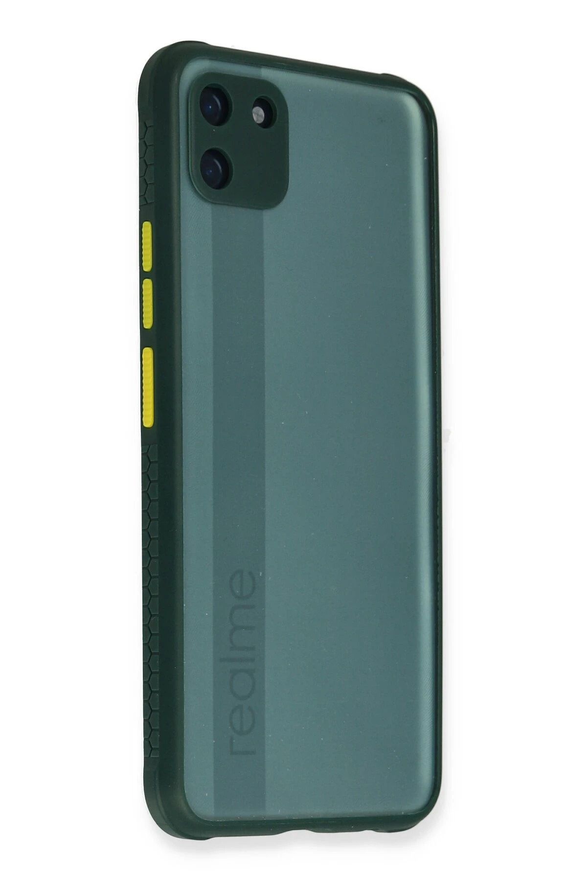 NewFace Realme C11 Kılıf Miami Şeffaf Silikon - Koyu Yeşil YNSMR