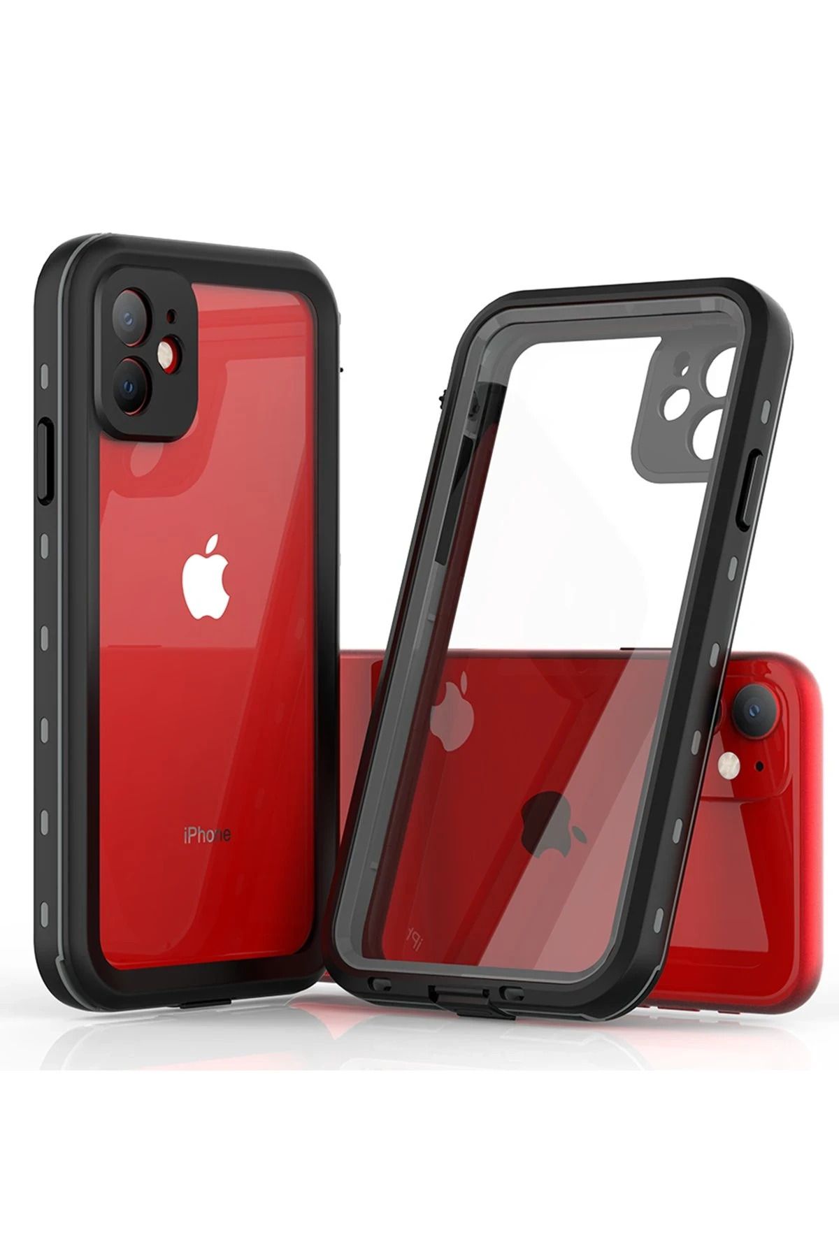NewFace iPhone 11 Kılıf Red Pepper Su Geçirmez Kılıf - Siyah-Gri INSLM