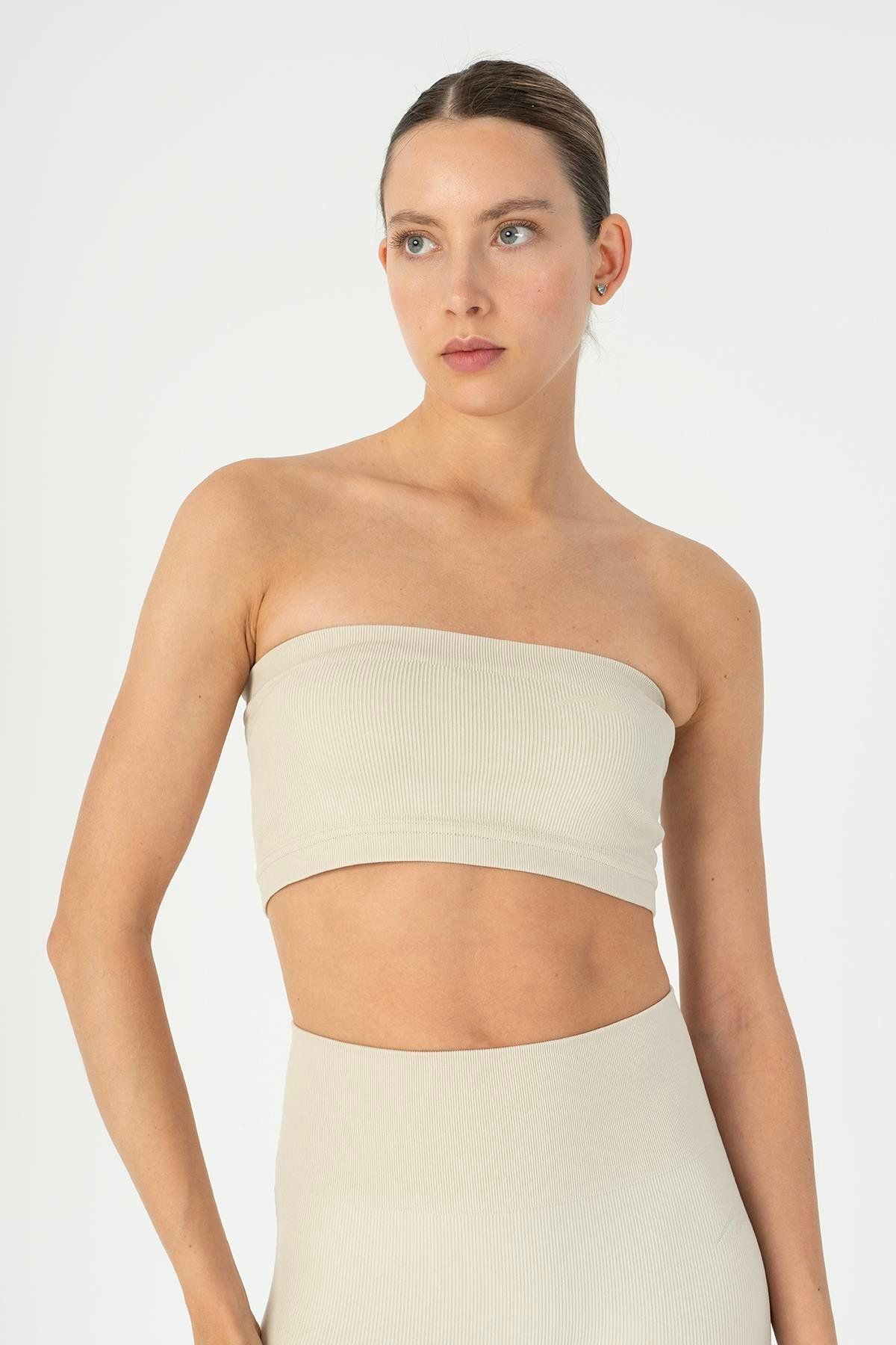 MARATON SlimFit Kadın Askısız Kolsuz Kil Rengi Bra 813096