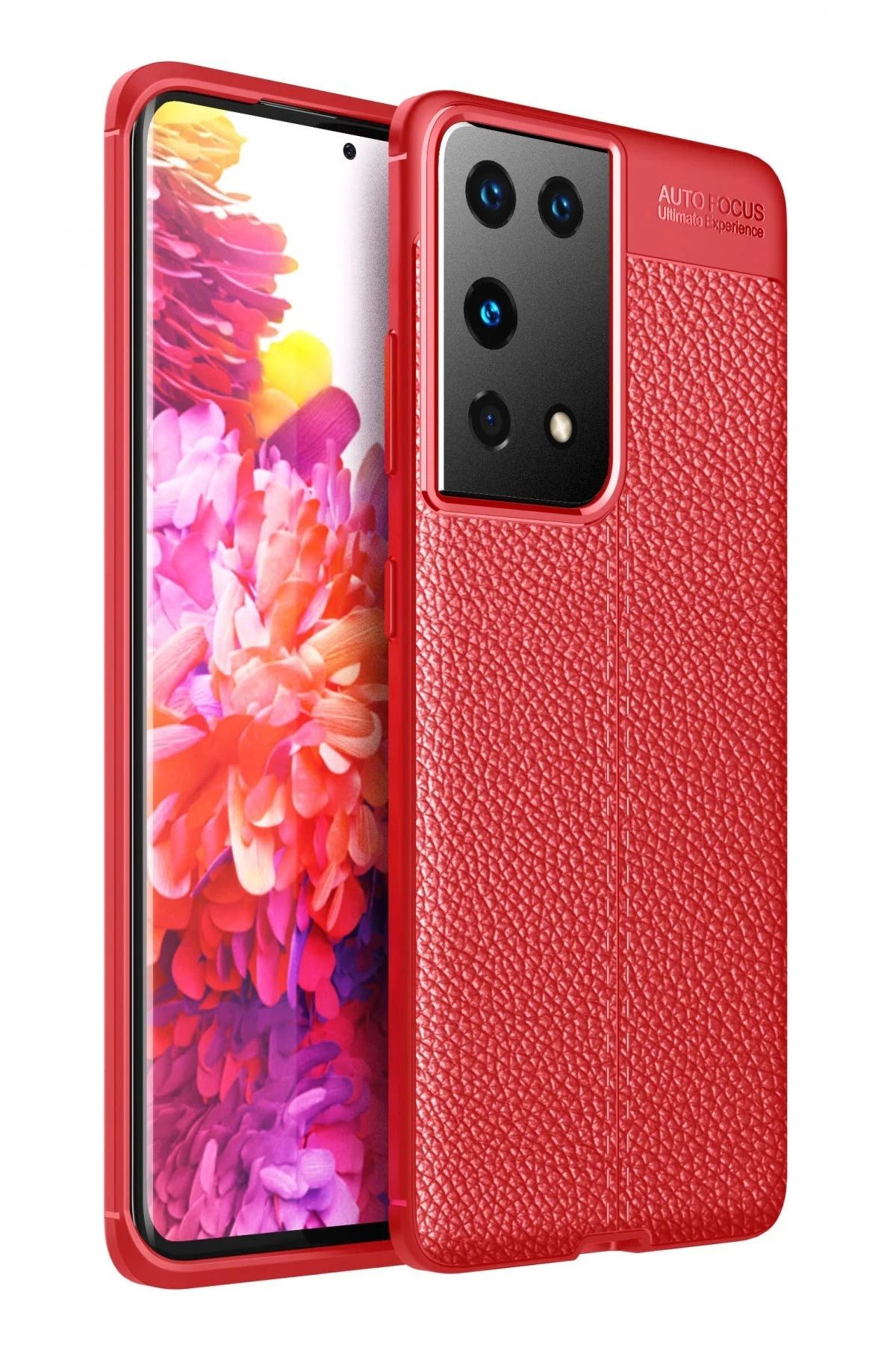 NewFace Samsung Galaxy S21 Ultra Kılıf Auto Focus Kapak - Kırmızı FERRG