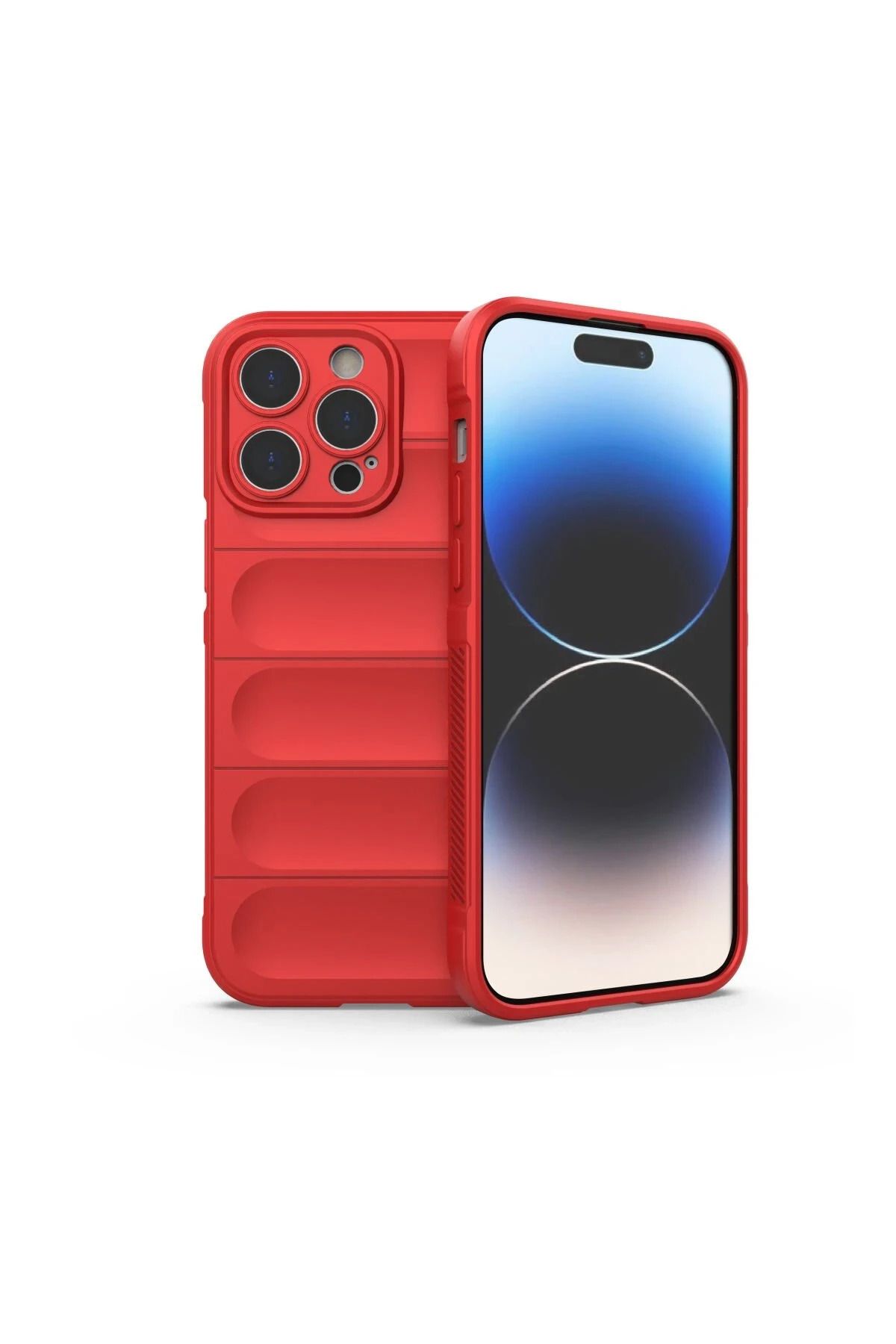 NewFace iPhone 15 Pro  Uyumlu Kılıf Optimum Silikon - Kırmızı