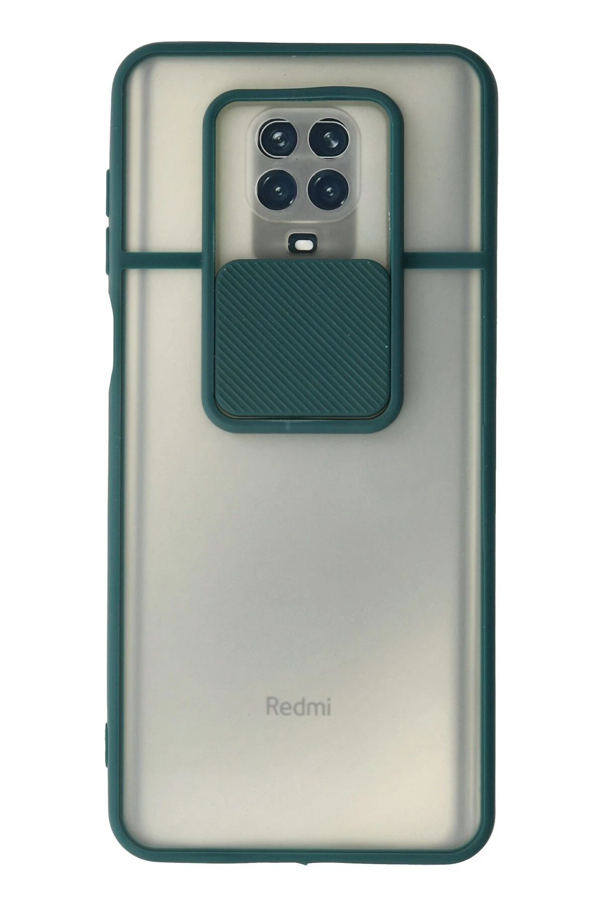 NewFace Xiaomi Redmi Note 9 Pro Kılıf Palm Buzlu Kamera Sürgülü Silikon - Yeşil NRMSA