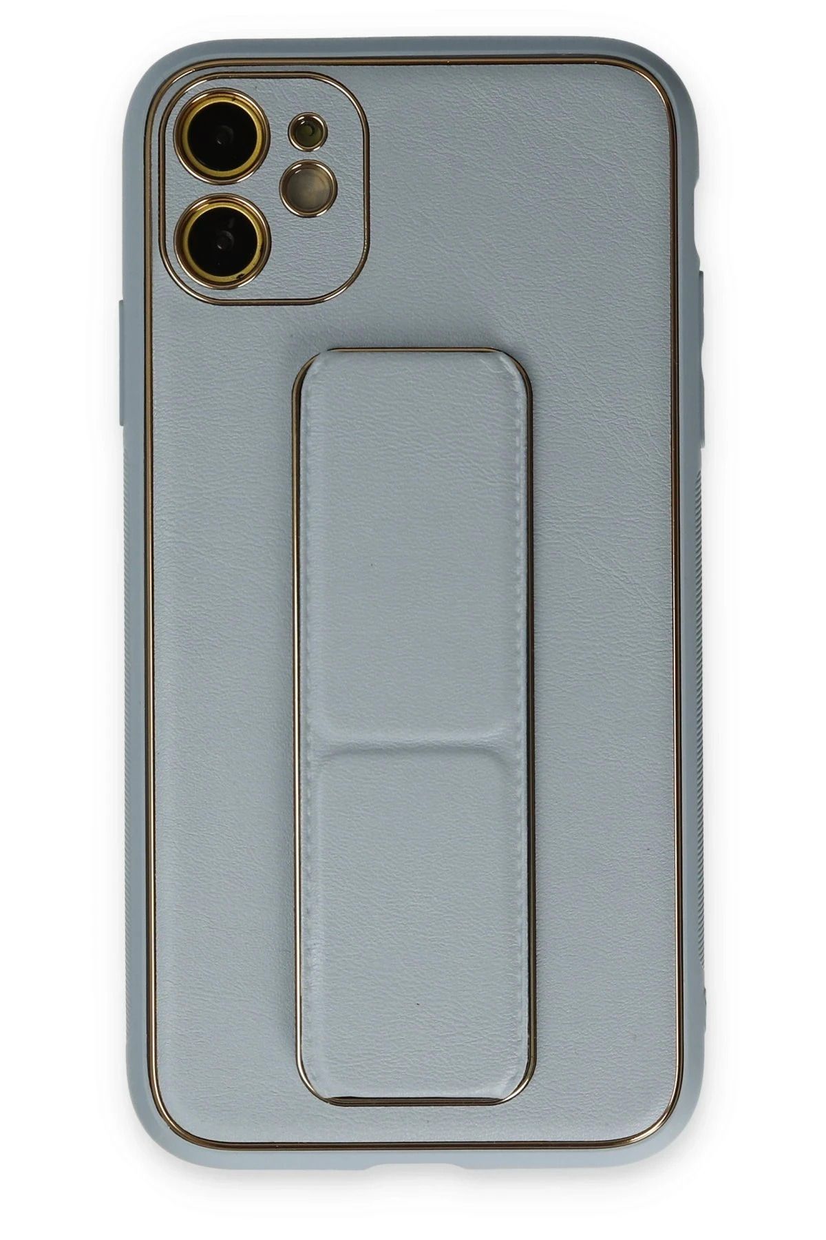 NewFace iPhone 12 Kılıf Coco Deri Standlı Kapak - Sky Blue NRMSA