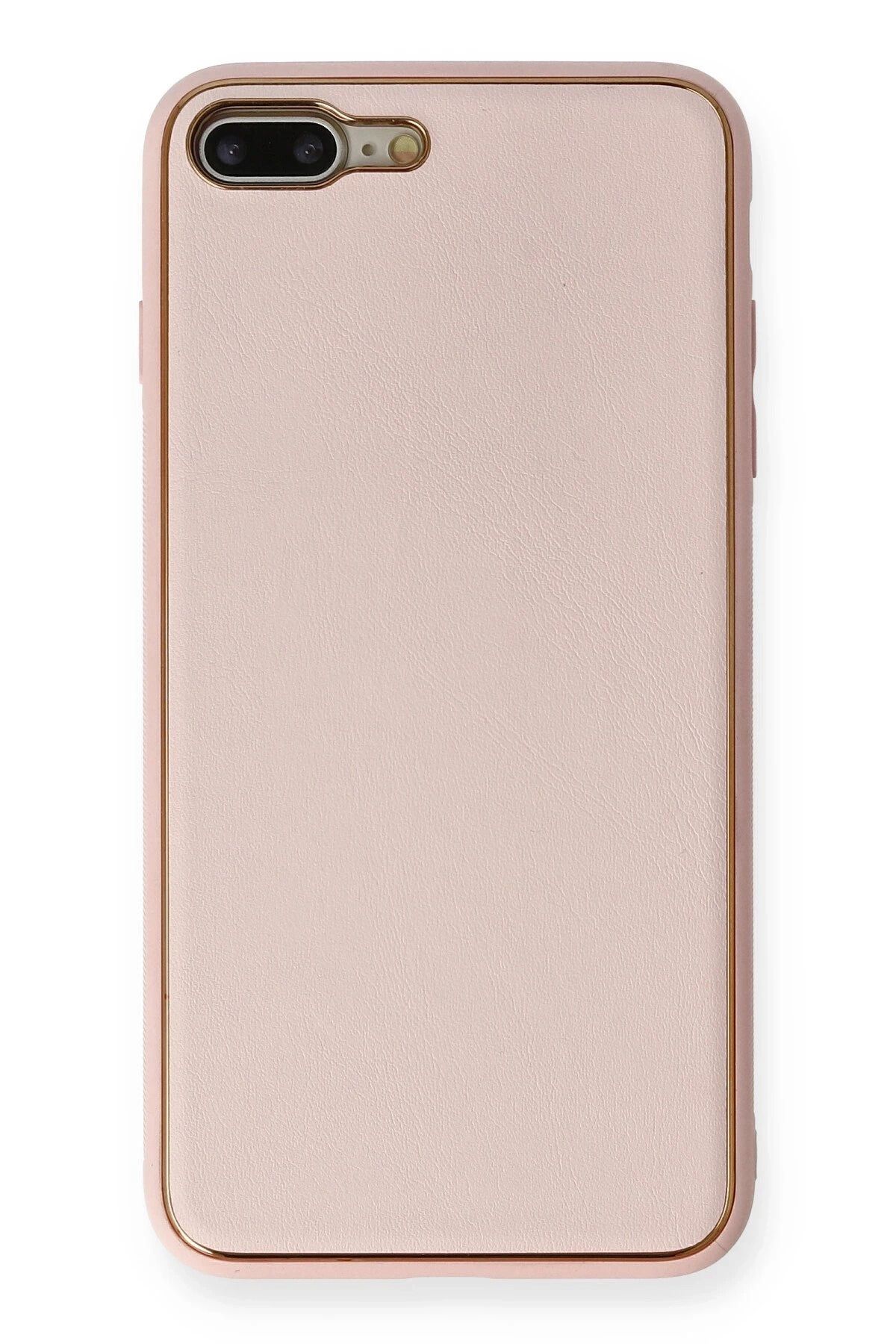 NewFace iPhone 7 Plus Kılıf Coco Deri Silikon Kapak - Pembe JOJUA