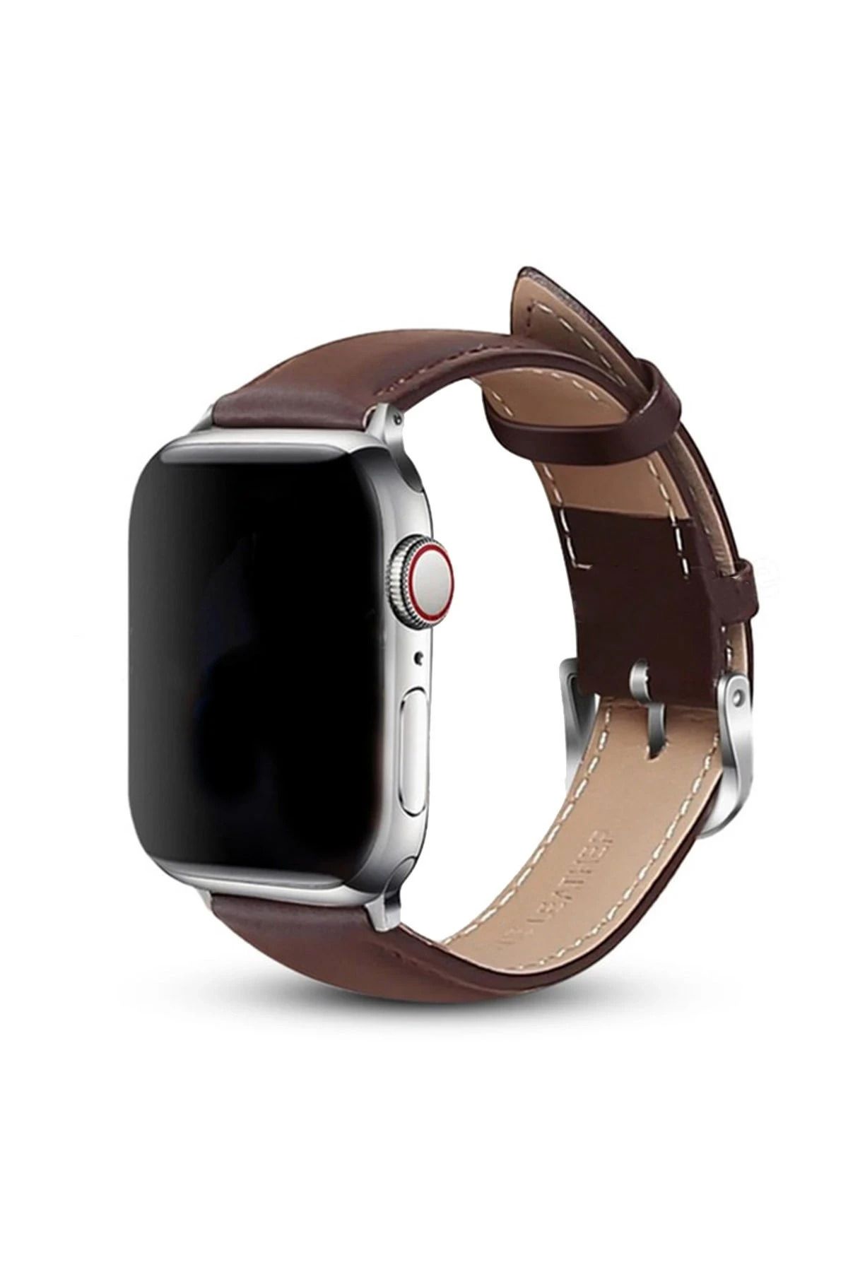 NewFace Apple Watch 42mm NL26 Deri Kordon - Kahverengi BSTMY