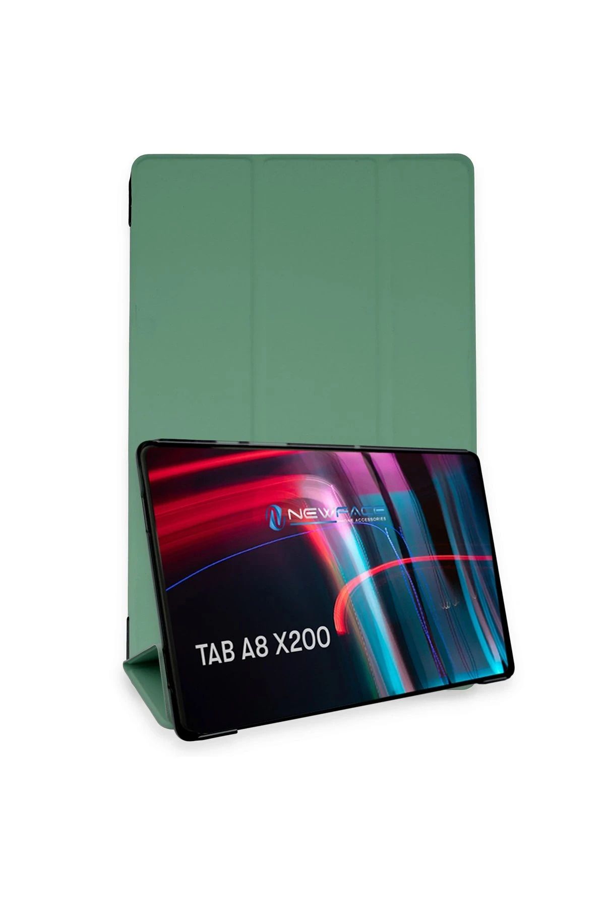 NewFace Samsung Galaxy X200 Tab A8 10.5 Kılıf Tablet Smart Kılıf - Koyu Yeşil INSLM