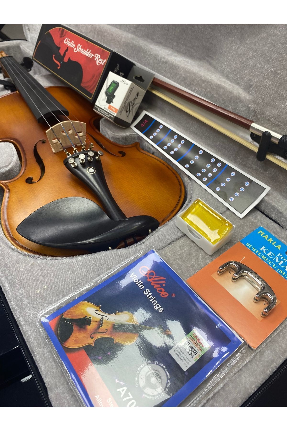 Master Music Vl905-4/4 Full Keman Seti ! (yastık,susturucu,akort Aleti,yedek Tel,klavye Sticker)