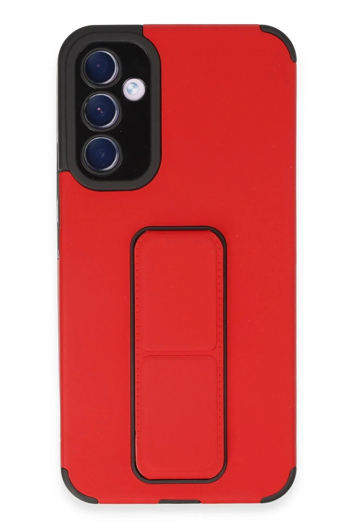 NewFace Samsung Galaxy A54 5G Kılıf Mega Standlı Silikon - Kırmızı INSLM