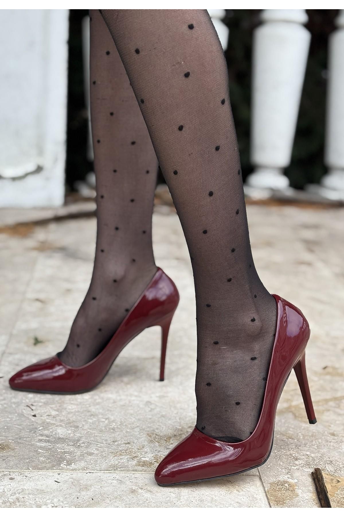 Nil Shoes Hillar Bordo Rugan Stiletto Ayakkabı