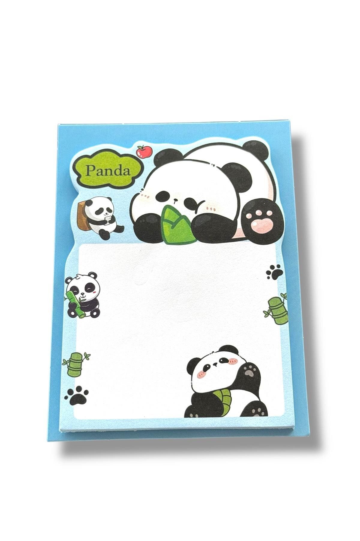 TAKIŞTIR Mavi Renk Panda Figürlü Yapışkanlı Not Kağıdı