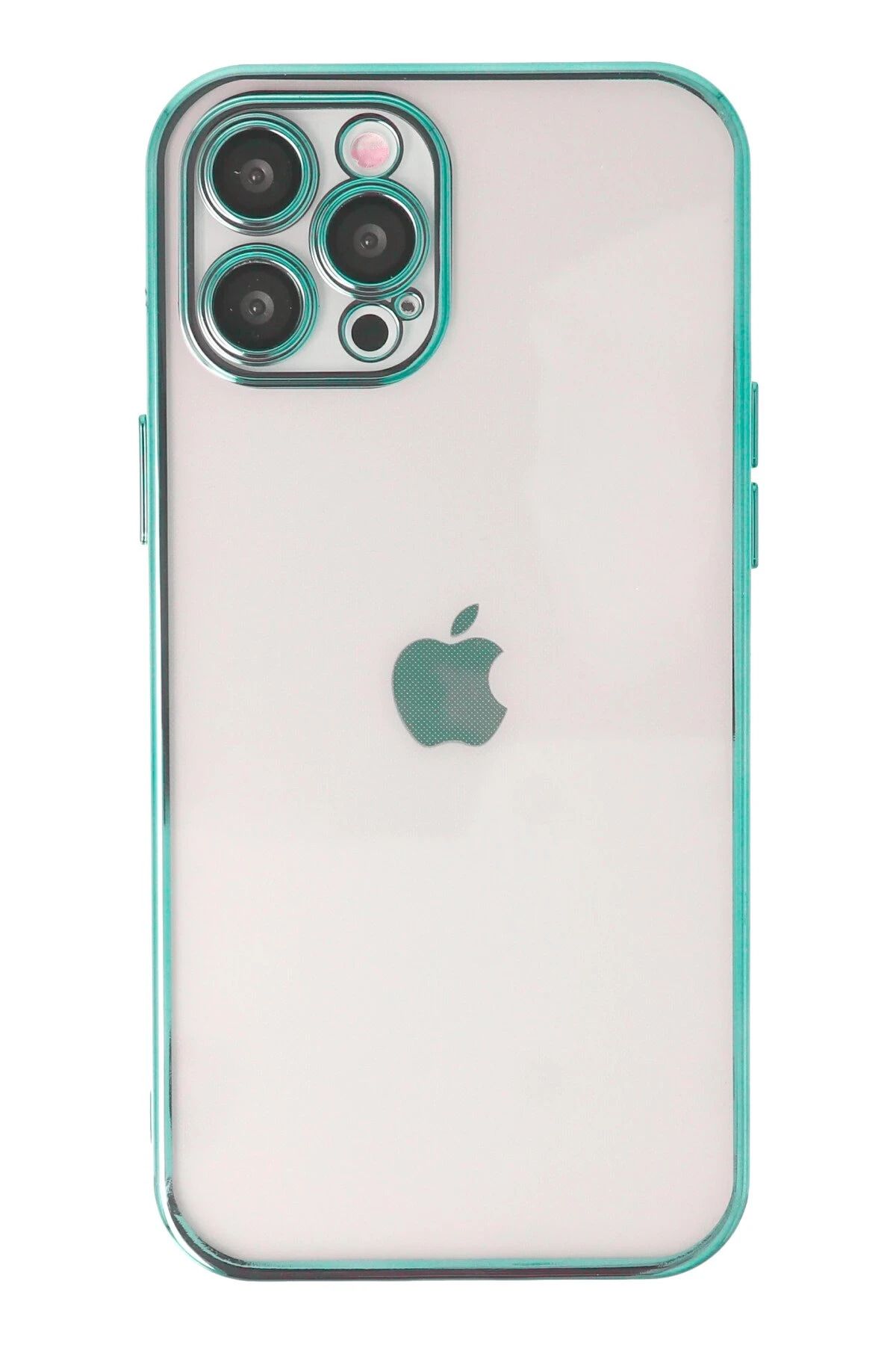 NewFace iPhone 12 Pro Max Kılıf Lensli Silikon - Yeşil FERRG