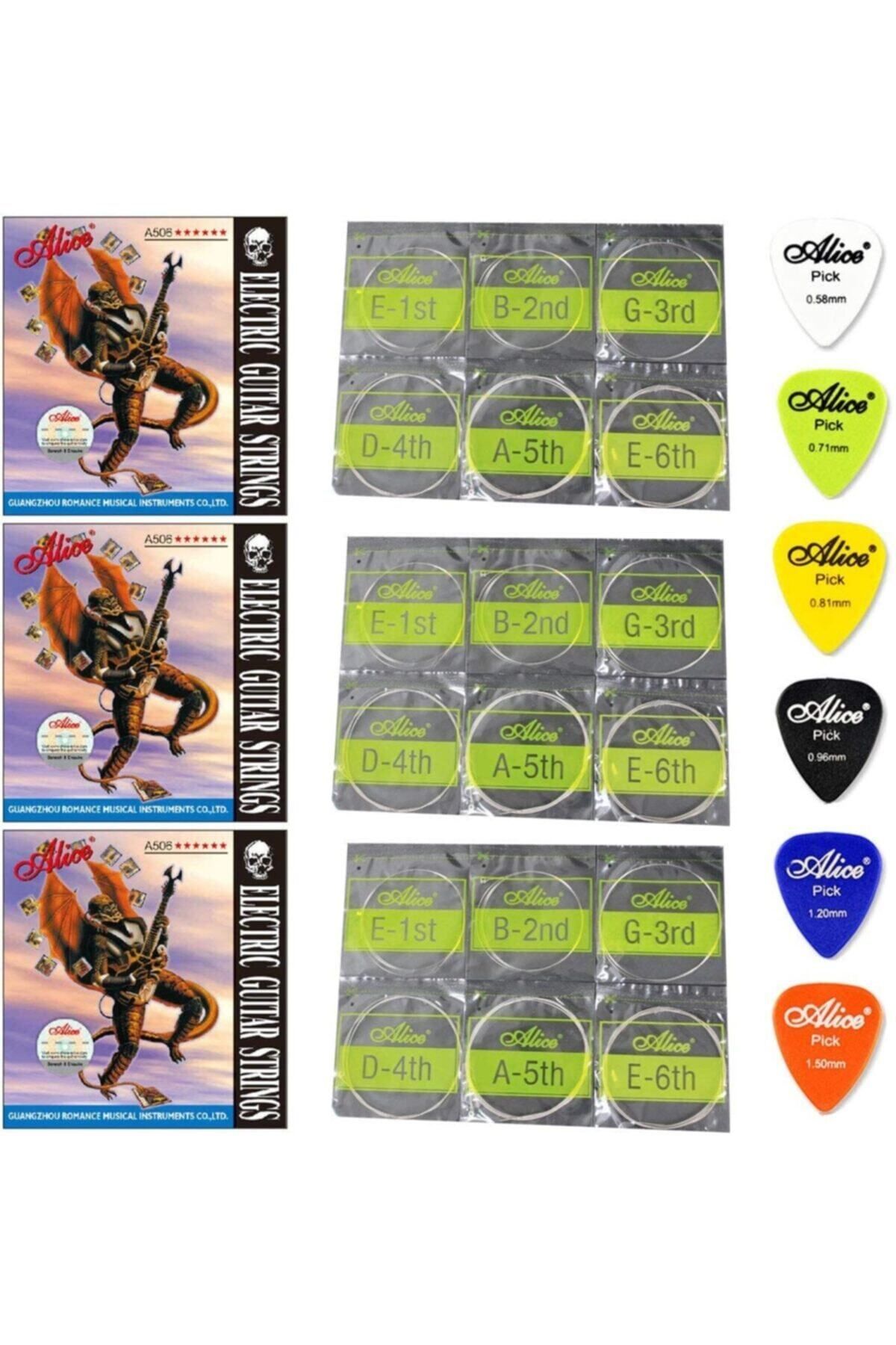 Master Music 3 Paket A506 Elektro Gitar Tel Seti Ve Pena