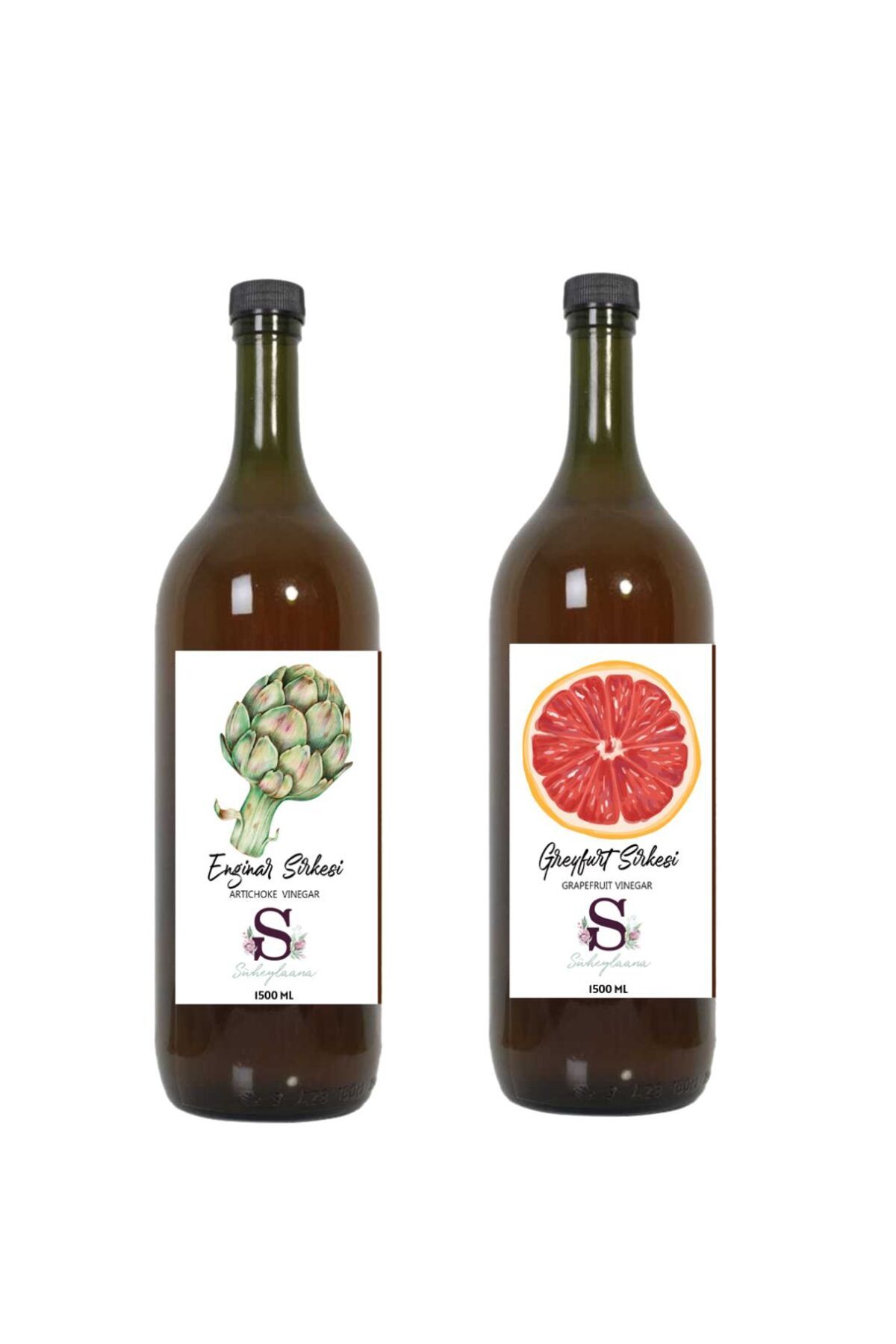 Süheylaana Doğal Enginar Sirkesi 1500 Ml - Doğal Greyfurt Sirkesi 1500 Ml