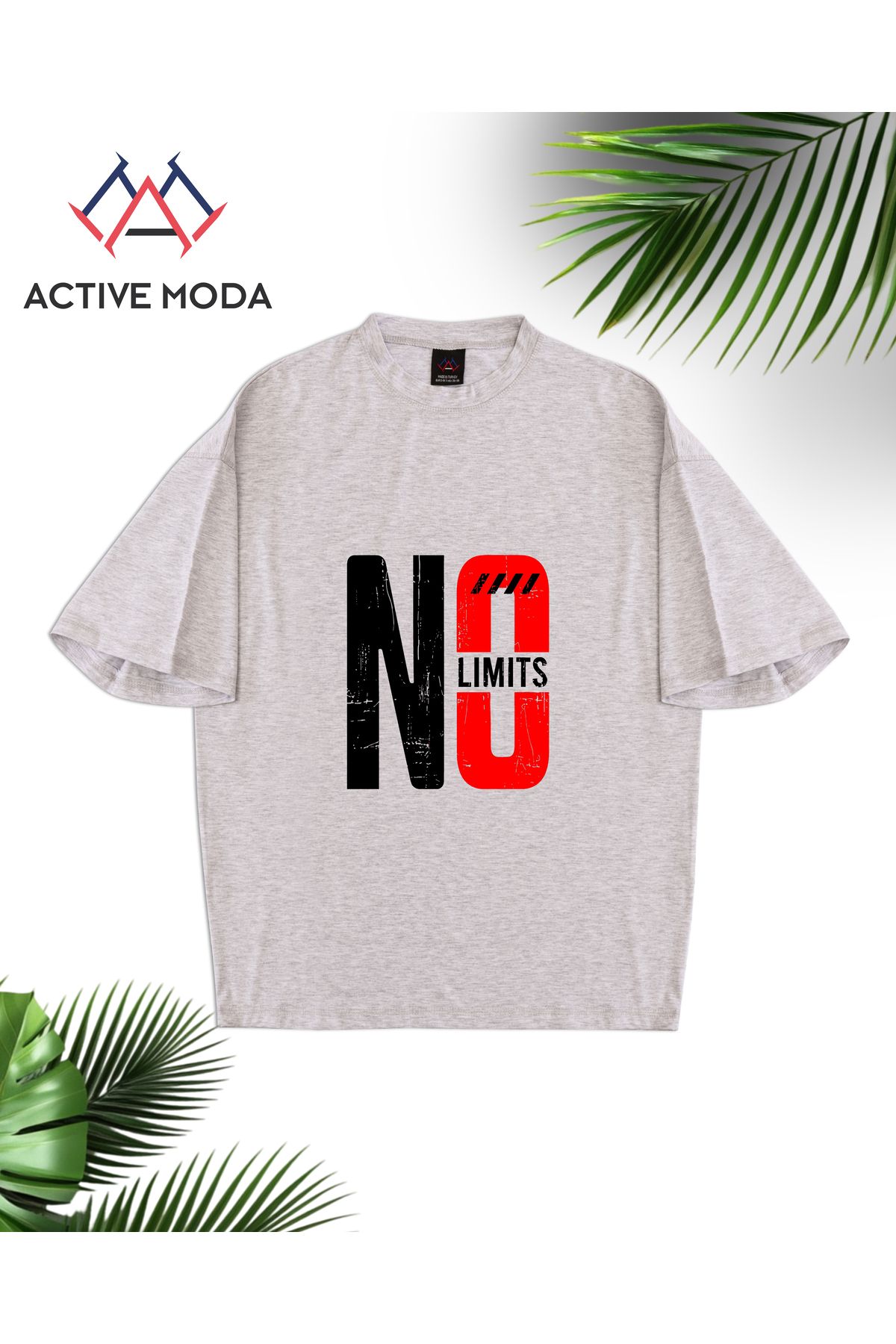 ACTIVE MODA -ERKEK KISA KOLLU NO BASKILI TSHIRT BÜYÜK BEDEN OVERSIZE PAMUKLU KUMAŞ