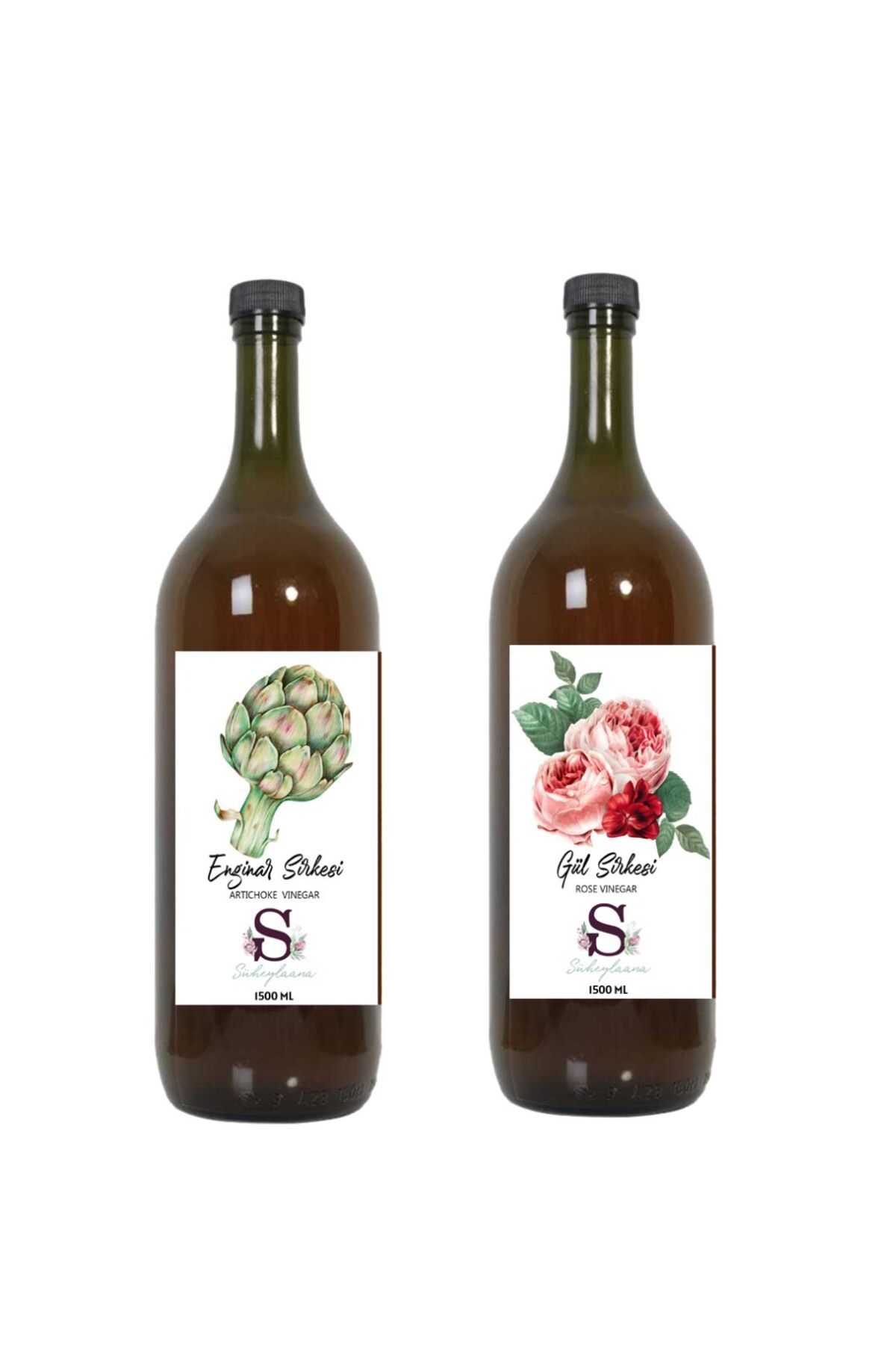 Süheylaana Doğal Enginar Sirkesi 1500 Ml - Doğal Gül Sirkesi 1500 Ml