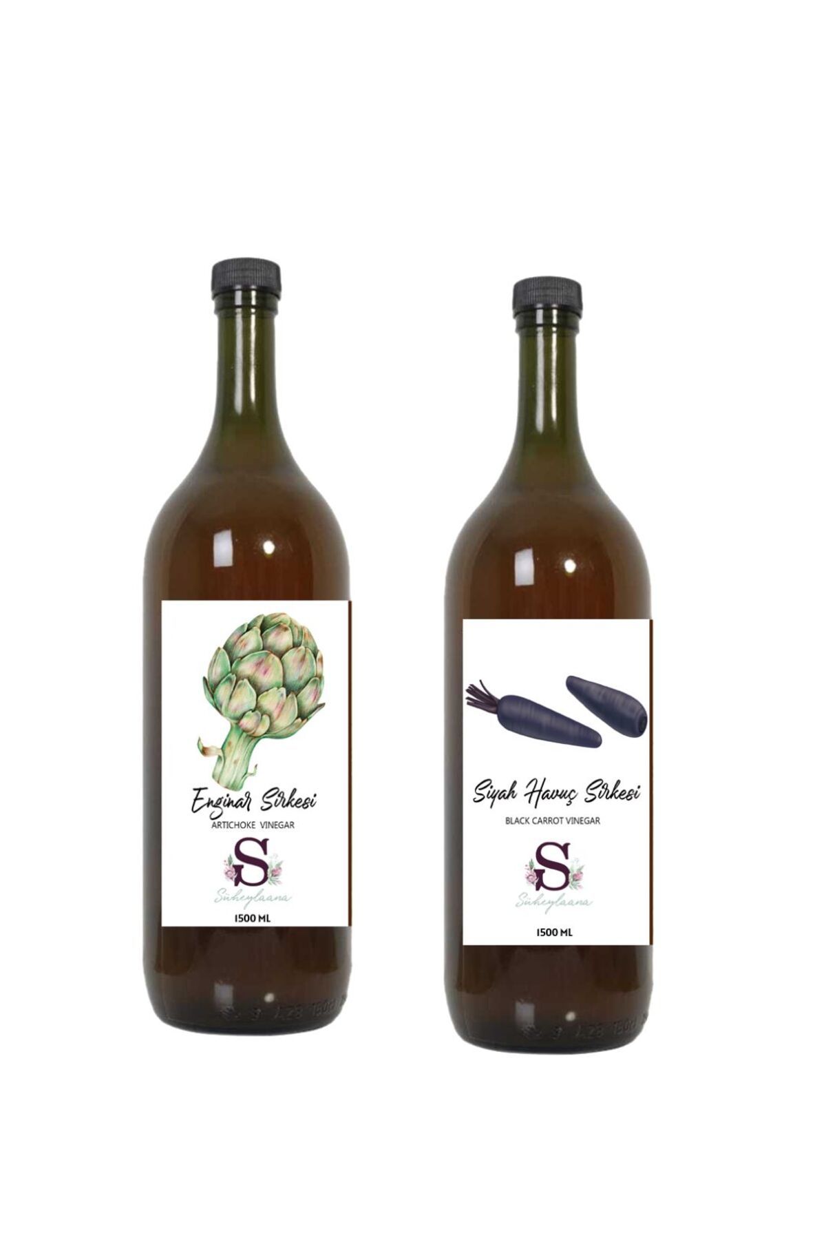 Süheylaana Doğal Enginar Sirkesi 1500 Ml - Doğal Siyah Havuç Sirkesi 1500 Ml