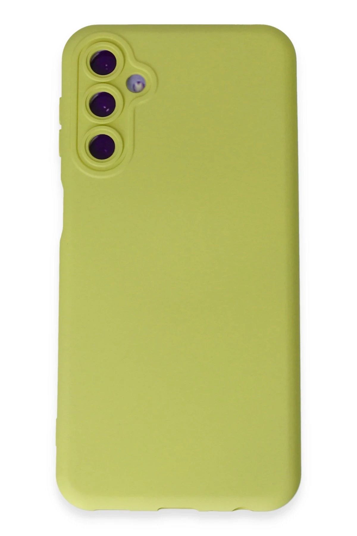 NewFace Samsung Galaxy M14 5G Kılıf Nano içi Kadife Silikon - Sarı HNZRN