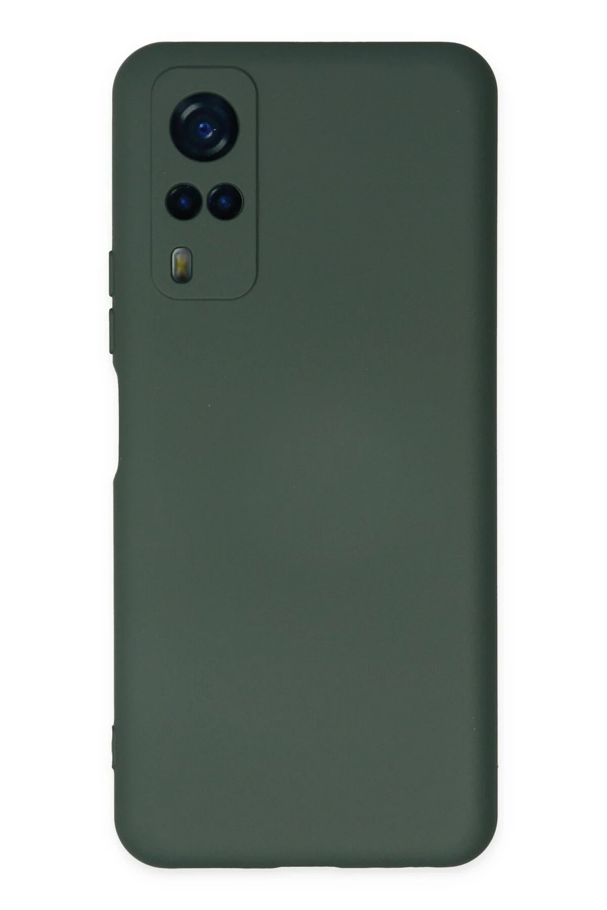NewFace Vivo Y53S Kılıf Nano içi Kadife Silikon - Koyu Yeşil HNZRN