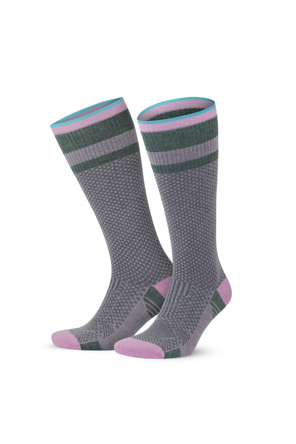 Go With Bambu Dikişsiz Renkli Diz Boyu 15-20 Mm Hg Basınçlı Kadın Erkek Kompresyon Çorap 3596