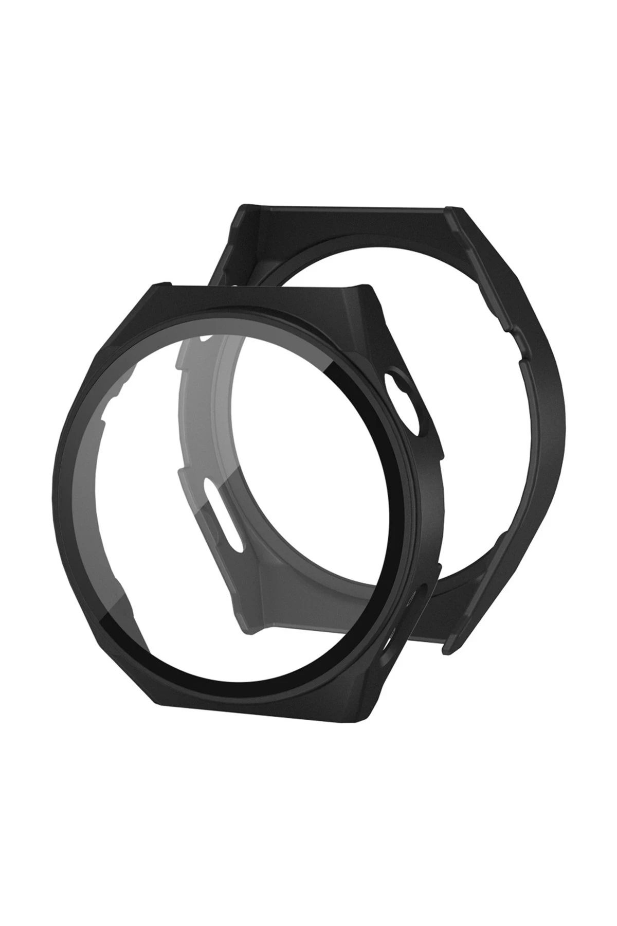 NewFace Huawei Watch GT2 Pro 46mm Dota Camlı Kasa Ekran Koruyucu - Siyah DRSTR