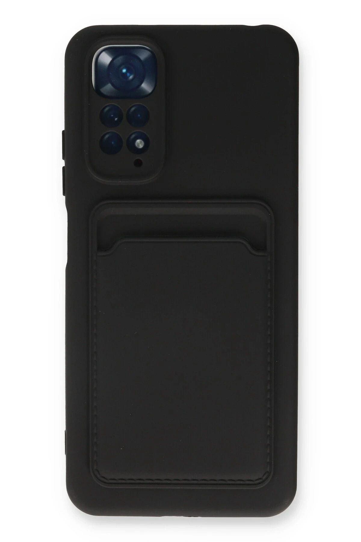 NewFace Xiaomi Redmi Note 11S Kılıf Kelvin Kartvizitli Silikon - Siyah HNZRN