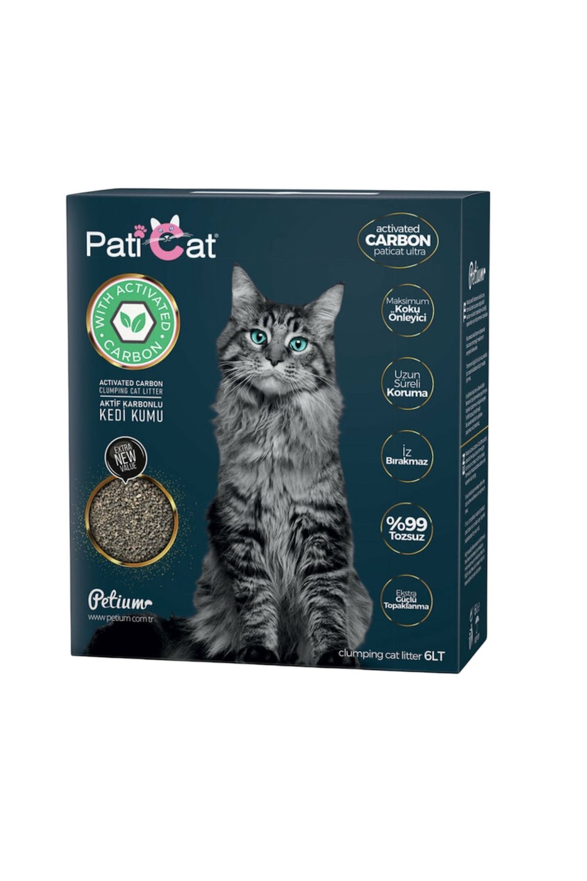 femmeGLOBE Paticat Aktif Karbonlu Topaklanan Kedi Kumu 6 Lt