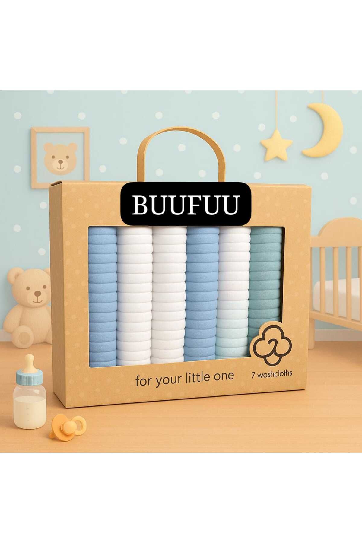 BUUFUU Unisex Bebek Ağız Mendili Ter Bezi 7Li Paket 20x20