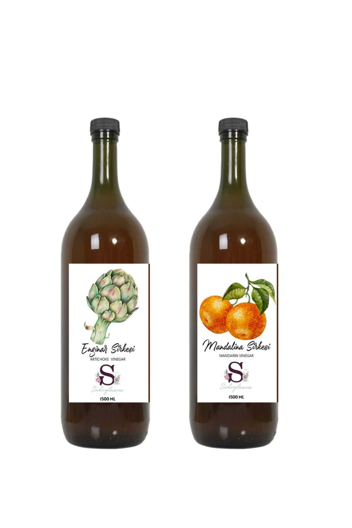 Süheylaana Doğal Enginar Sirkesi 1500 Ml - Doğal Mandalina Sirkesi 1500 Ml