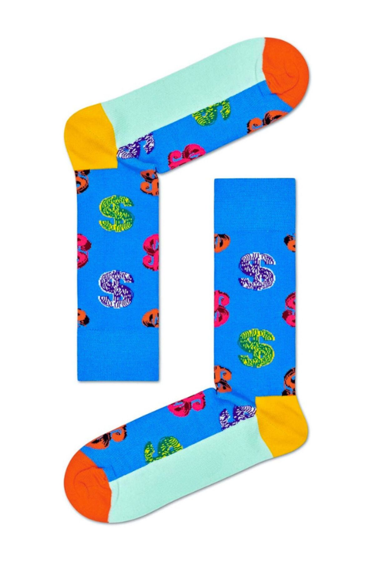 Shuttle Park Özel Seri Happy Dollars Renkli Socks Desenli Eğlenceli Rahat Tasarım Tarz Soket Dikişsiz Çoraplar
