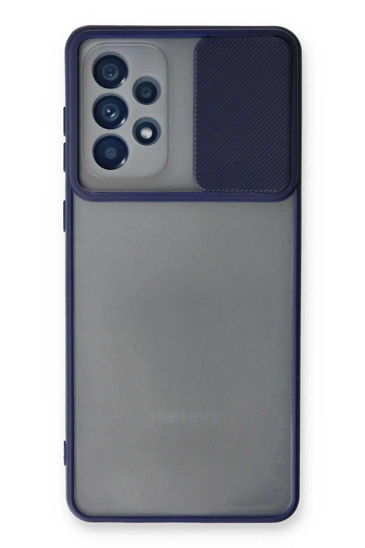 NewFace Samsung Galaxy A33 5G Kılıf Palm Buzlu Kamera Sürgülü Silikon - Lacivert YNSMR
