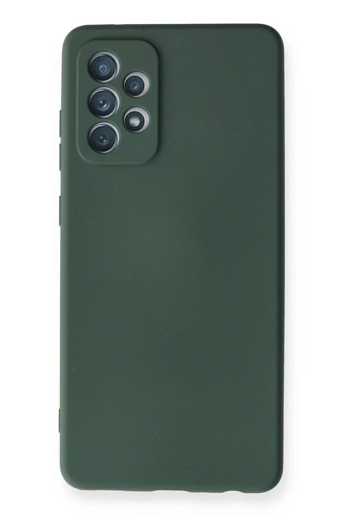 NewFace Samsung Galaxy A72 Kılıf Nano içi Kadife Silikon - Koyu Yeşil YNSMR
