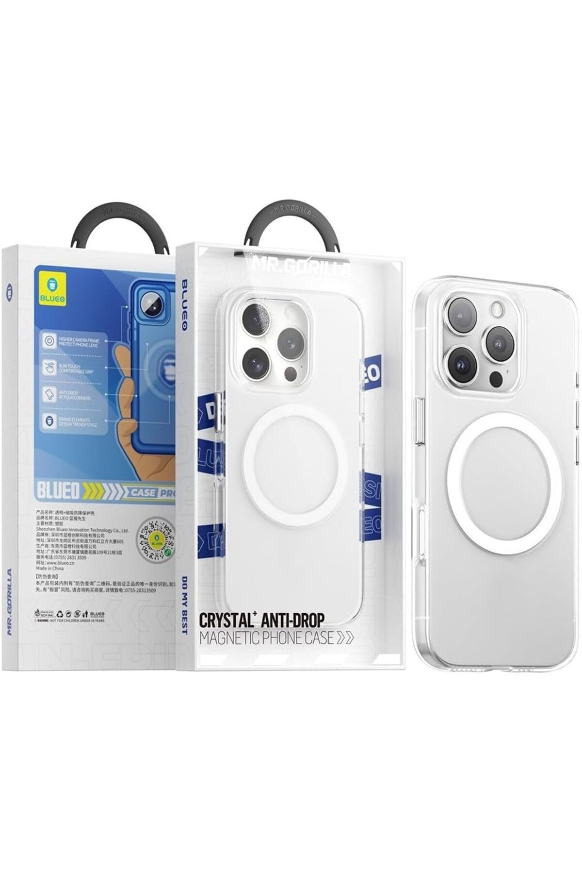 STOREMAX lbstorex iPhone 16/16 Plus / 16 Pro / 16 Pro Max Uyumlu Crystal+ Anti-Drop Magnetic Şeffaf Telefon