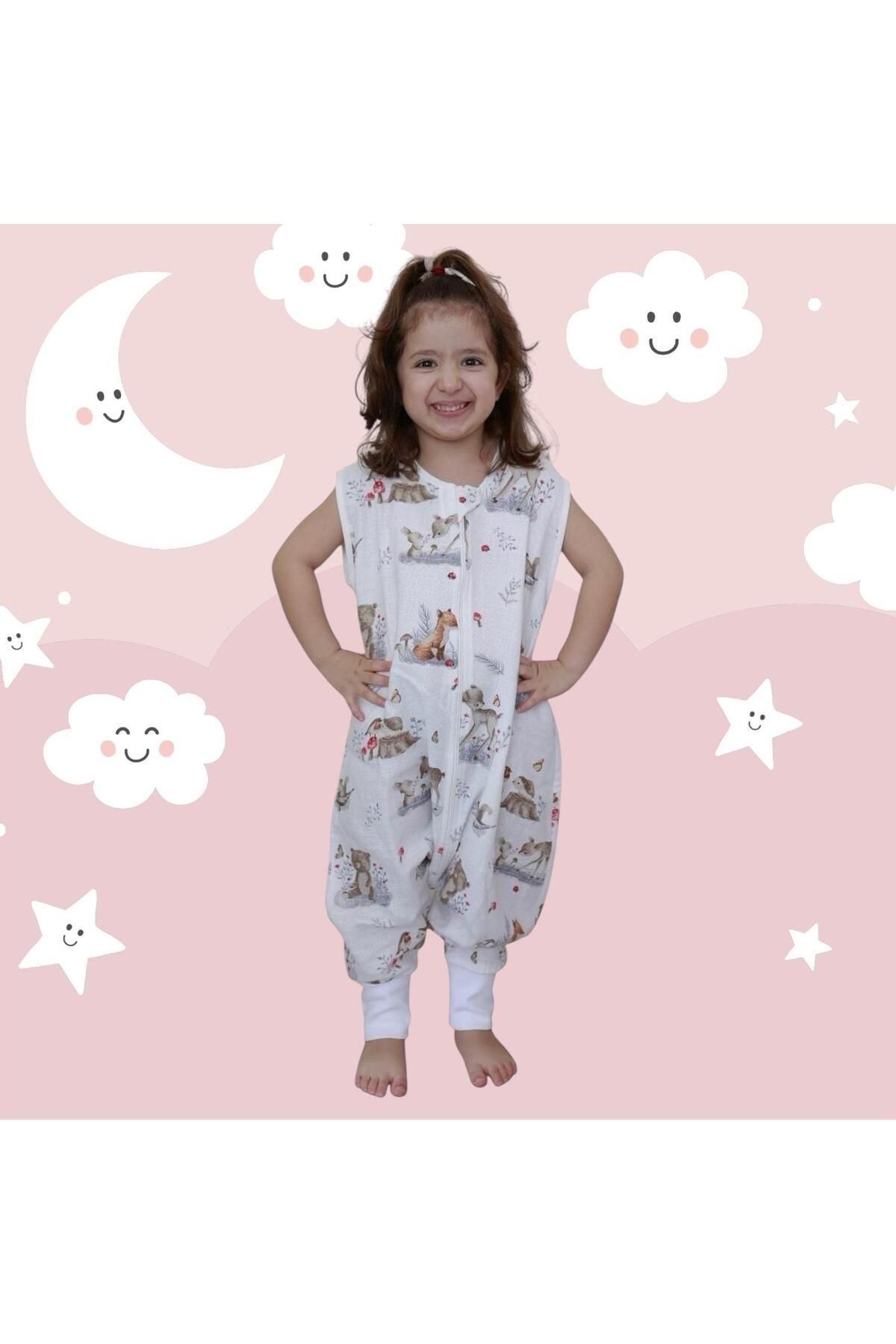 Next Baby 100% Cotton Muslin Deer Patterned Short Sleeve Zippered Sleeping Bag