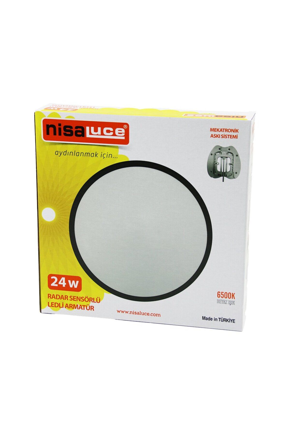 STOREMAX svticaret NİSALUCE EAMP-106/B 24W RADAR SENSÖRLÜ LEDLİ ARMATÜR BEYAZ ÇERÇEVE MEKATRONİK ASKI