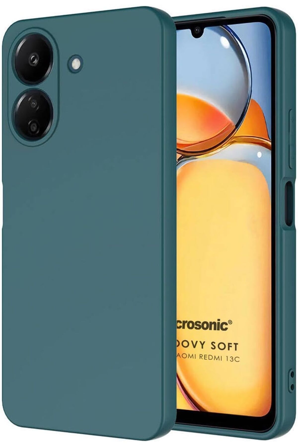 STOREMAX bystoreby Xiaomi Poco C65 için Kılıf Groovy Soft Koyu Yeşil [Poco C65 ile Uyumlu Kılıf - Koyu