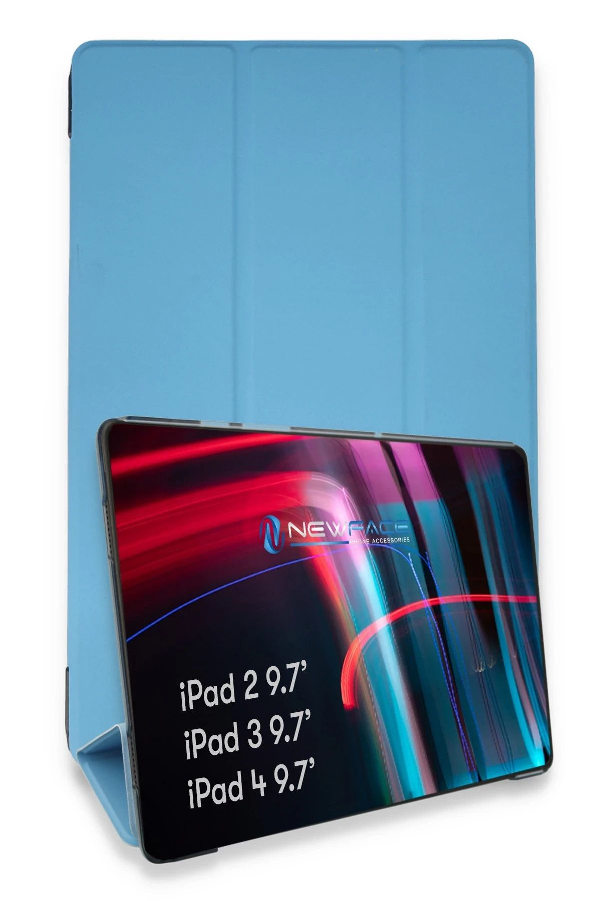 NewFace iPad 4 9.7 Kılıf Tablet Smart Kılıf - Mavi FERRG