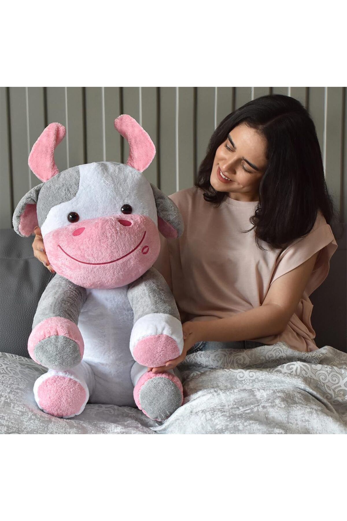 yenibagshop Oyuncak Dev İnek,Pelüş İnek,Sevimli İnek,Milka,Doldurulabilir Pelüş İnek,Milka Pelüş İnek