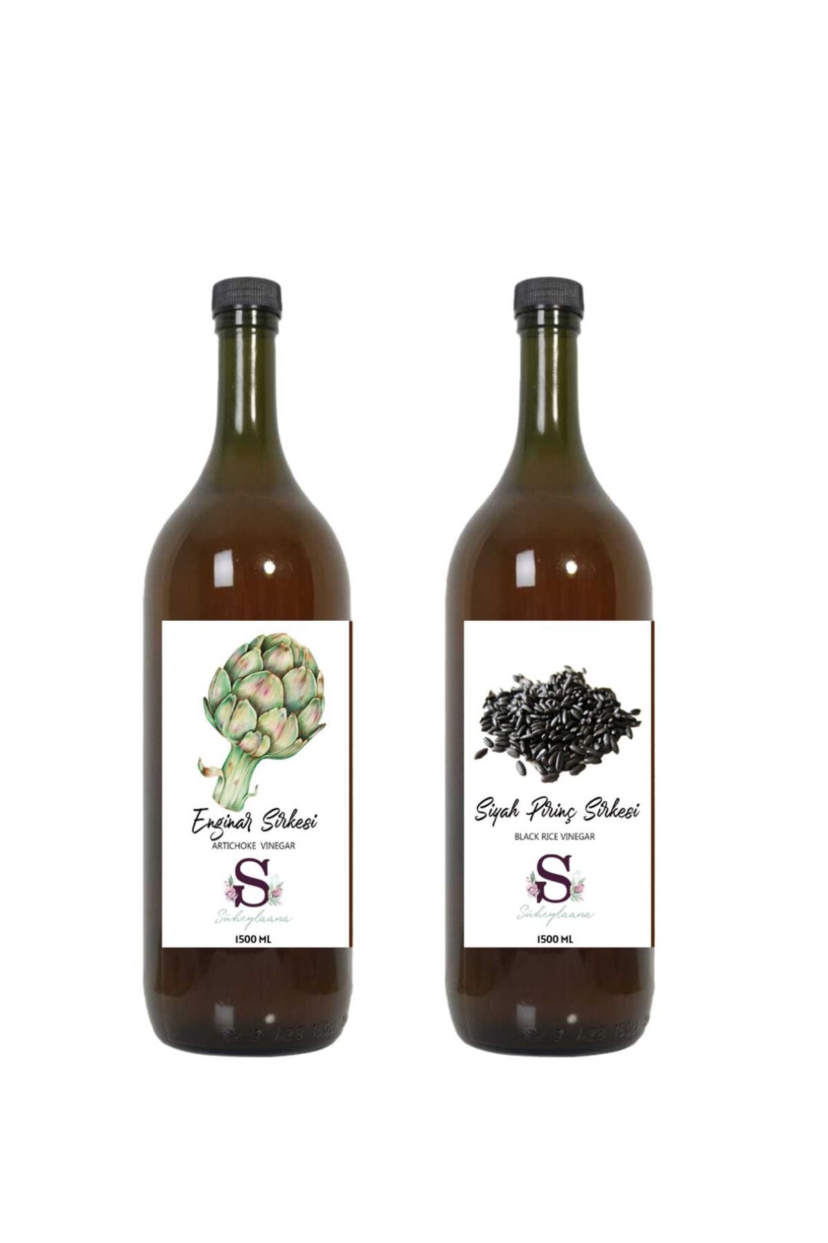 Süheylaana Doğal Enginar Sirkesi 1500 Ml - Doğal Siyah Pirinç Sirkesi 1500 Ml