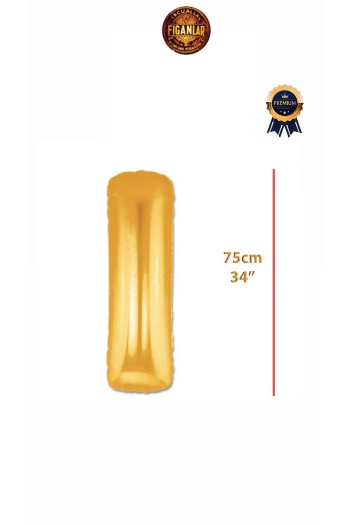 figanlar ambalaj 1.Kalite Folyo Balon I harfi Helyum Balon 75cm gold renk