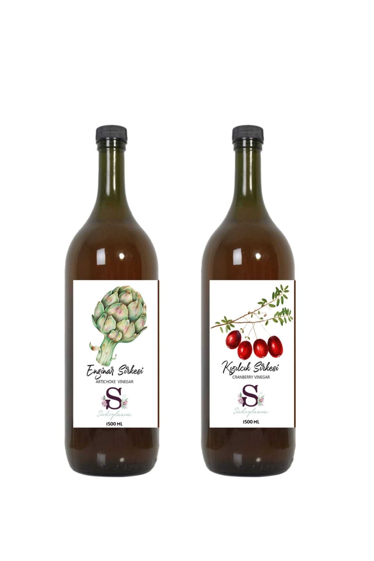 Süheylaana Doğal Enginar Sirkesi 1500 Ml - Doğal Kızılcık Sirkesi 1500 Ml