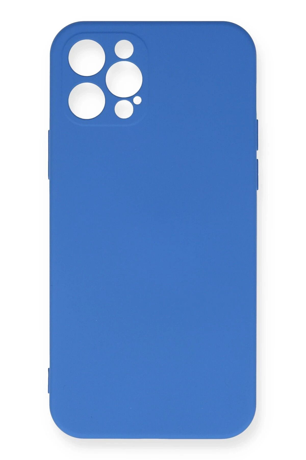 NewFace iPhone 12 Pro Max Kılıf Nano içi Kadife Silikon - Mavi YNSMR