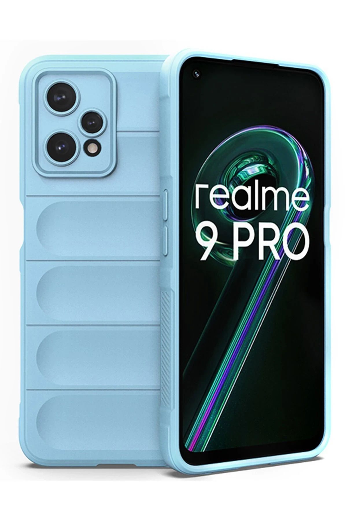 NewFace Realme 9 Pro 5G Kılıf Optimum Silikon - Sky Blue JOJUA