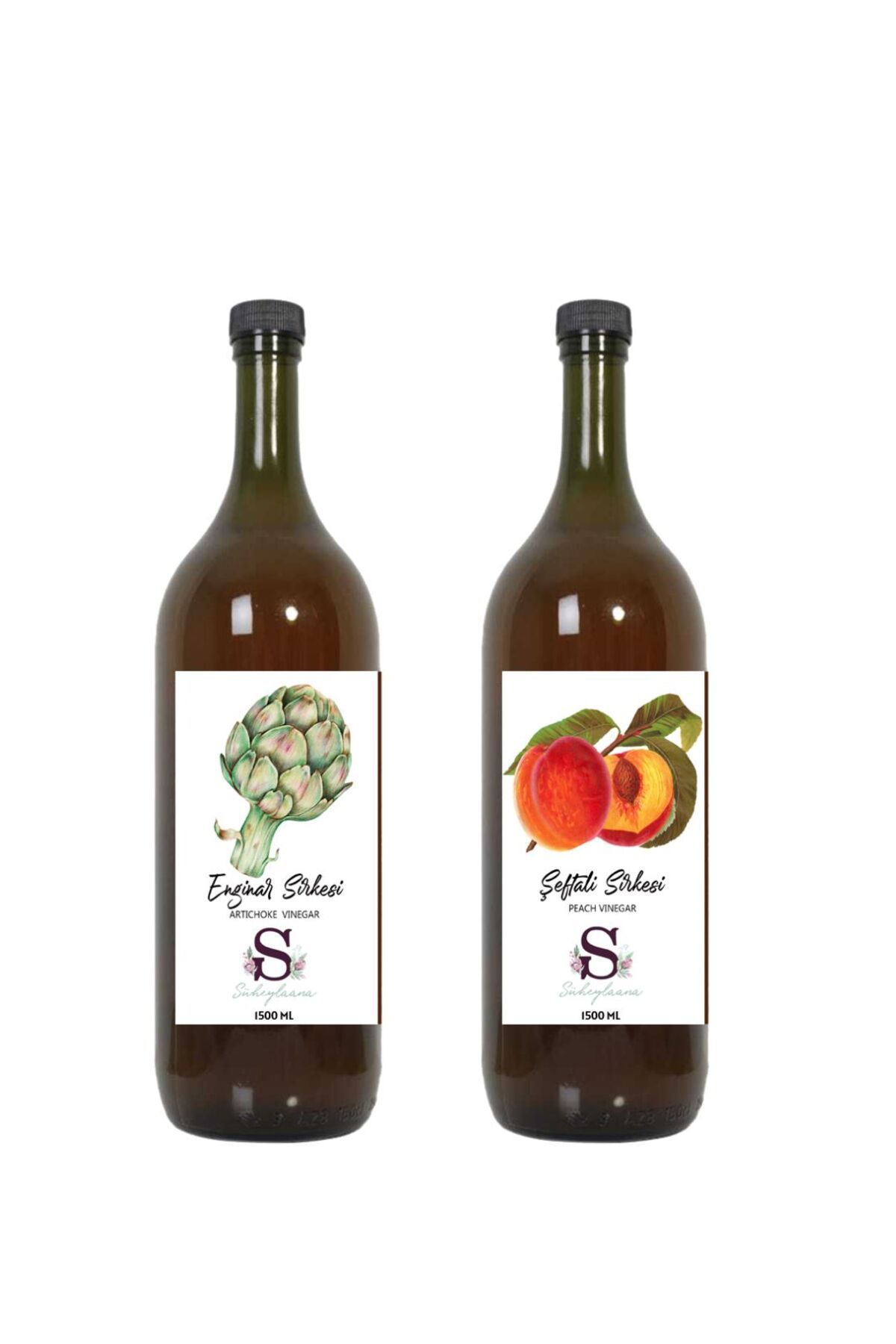 Süheylaana Doğal Enginar Sirkesi 1500 Ml - Doğal Şeftali Sirkesi 1500 Ml